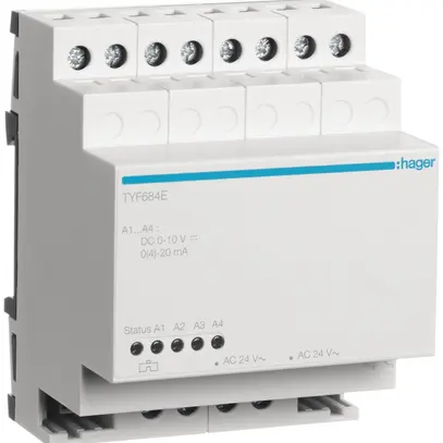 Modulo allargamento AMD Hager quadruplo per uscita analogica KNX 