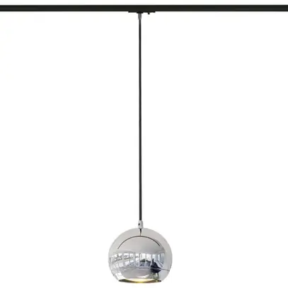 Lampada a sospensione LIGHT EYE GU10 75W con adattatore 1-fase IP20 cromo 