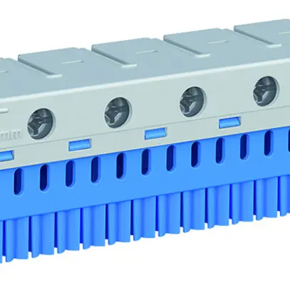 Bloc de bornes ABB ZK237B, 63A, 7×2.5…25mm²+23×1.5…4mm², bleu 