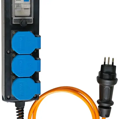 Stromverteiler DEM DB20390 10A1×FI 3×T13 2m 3×1.5mm² Stecker T12 