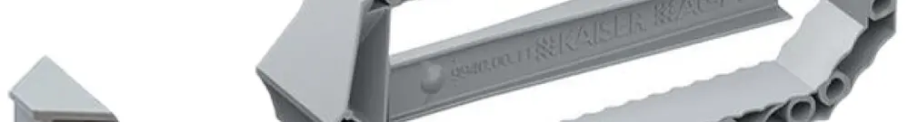 Kit di montaggio AGRO Prefix® 137×59×16mm, grigio chiaro, 4 alette, 4 adattatori 