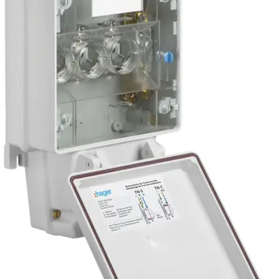 Hausanschlusskasten weber.hse60 63A ein/ab Briden Aussenerdanschluss A1 Cu/Al 