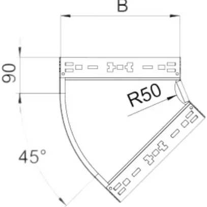 Coude 45° Bettermann RBM 110×100mm zingué en continu 