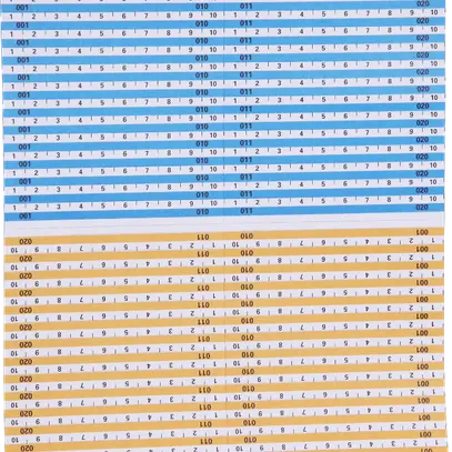 Foglio striscia indicatrice R&M VS Modular 001-020 blu/arancione 