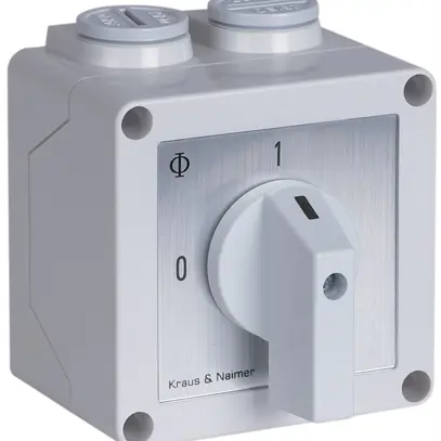 Commutatore di comando AP K&N 20A/400V 0/2L IP65 grigio, "0-1" 