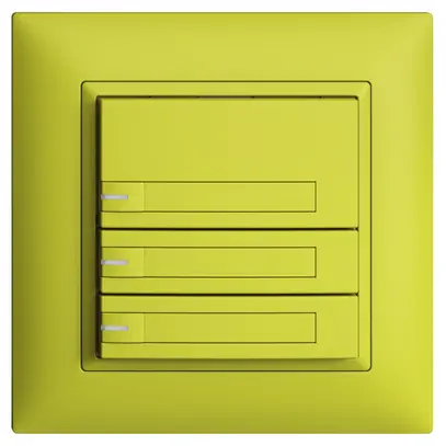 UP-KNX-Taster RGB EDUE FMI, 250mW, m.RGB-LED, m.Papier, 3×Taste, 1×Tastenb., lem 
