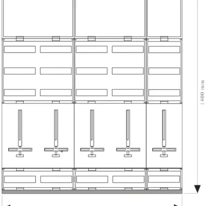 Coffret cache-bornes AP Hager univers 1400×1250×160mm 