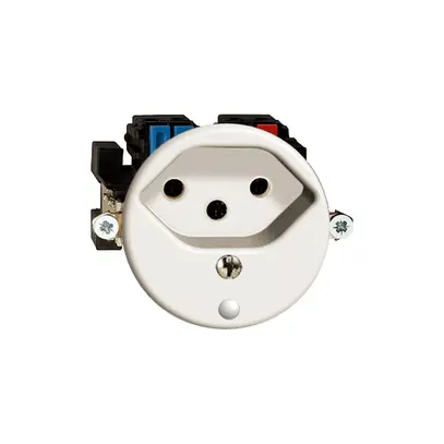 Prise FH T13 blanc avec LED vert 