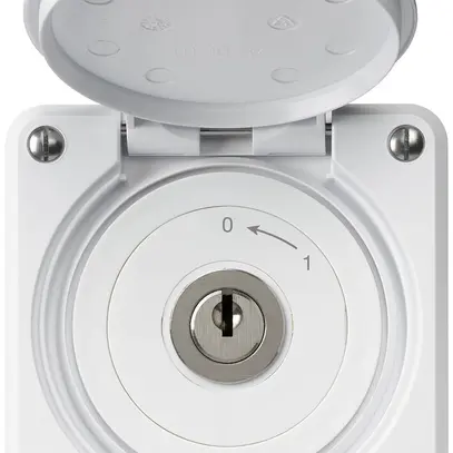 Contact pivotant à clé ENC robusto IP55 blanc avec clapet 2P pour combinaison 