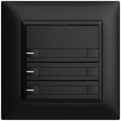 Poussoir ENC KNX 3× EDIZIOdue noir RGB avec LED avec insert papier 