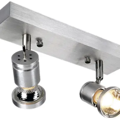 Plafoniera/lpda a muro ASTO, 2×GU10 75W IP20 alu spazzolato 