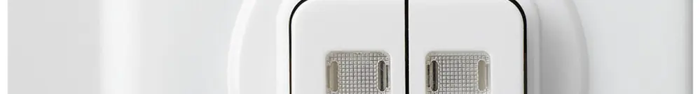 Interrupteur pouss.lum.AP basico 1/3+3/1L avec 2 lentilles blanc 