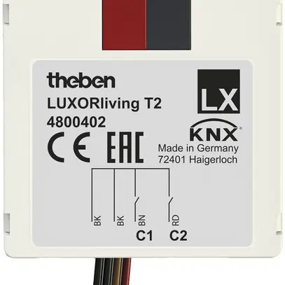 Interfaccia per pulsante KNX INS Theben LUXORliving 2-canale 