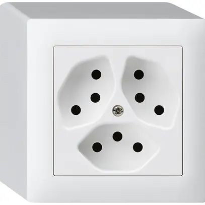 Presa AP kallysto 3×T13 bianco con protezione bambini 