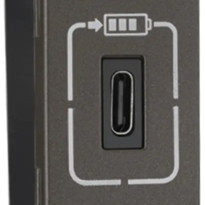 Presa di carica USB INS MOS 1×tipo-C, 1.5A 5V=7.5W, 1 modulo, magnesio 