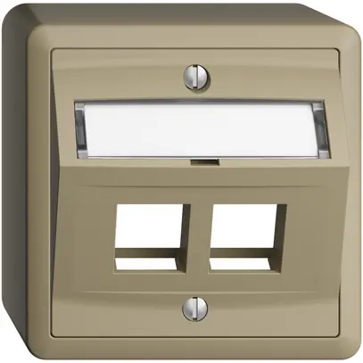 AP-Montageset EDIZIOdue, mit Schrägauslasshaube, für 2×Keystone, sand 