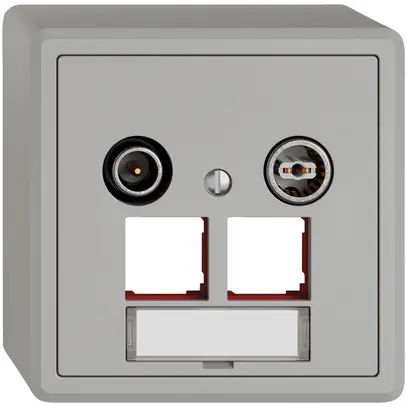 Prise multimédia AP TV-R EDIZIO.liv SNAPFIX® EASYNET p.2×RJ45 S-One 15dB grc 