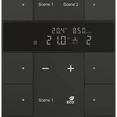 Controllore grande ABB-Tenton, 10 tasti, CO2/umidità, nero opaco 