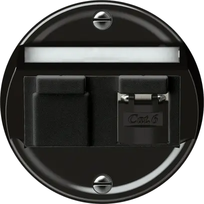 Scatola di raccordo origin RJ45 8(8) cat.6 obliquo schermate 60×60mm nero 