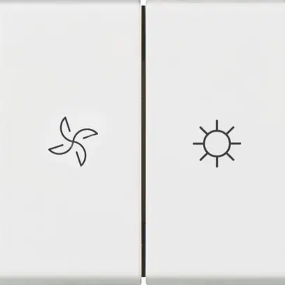 Interrupteur à bascule ventilateur INC MOS 3+3/1L blanc 2modules 