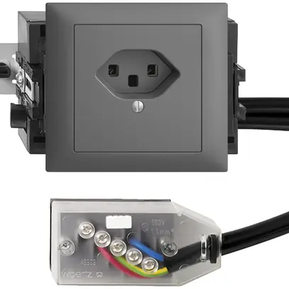 Prise INC EDIZIOdue T23 L1 gris foncé 49…69mm pour câble Technofil 