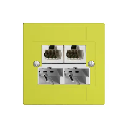 Scatola INC SOHO 2×TT/2×RJ45/u sep.ITplus EDIZIOdue lemon 