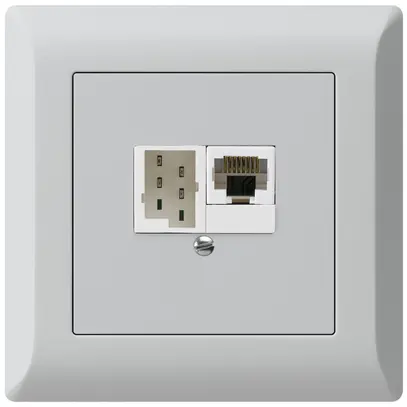 Scatola INC kallysto.line 1×RJ45u+1×TT83 grigio chiaro 