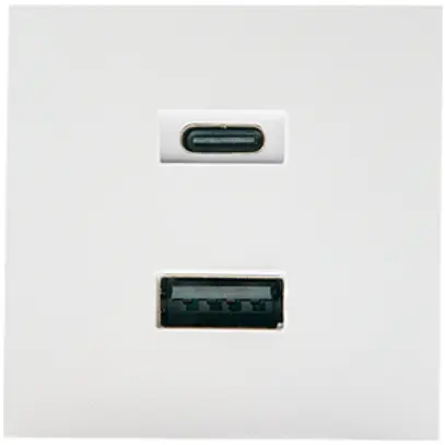 Prise de charge USB INC Shelly USB Charger 1×USB-A 1×USB-C 3000mA 5…12V blanc 