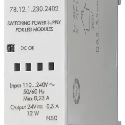 Alimentation à découpage AMD Finder 78.12, IN: 110…240V, OUT: 24VDC/0.5A 