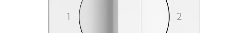 Interrupteur rotatif EDIZIO.liv poign.invers.1P 90° 1-0-2 p=40mm bc 