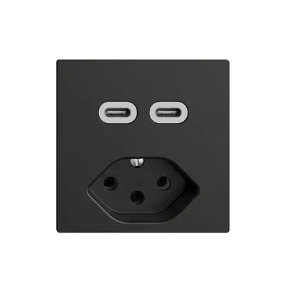 Presa USB 2×tipo C + tipo 13 Feller EDIZIOdue F 230V 3000mA nero 