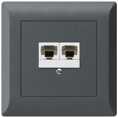 Boîte ENC kallysto.line 2×RJ45u anthracite parallèle 