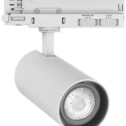 Spot LED DOTLUX SLIMtrack 29W 2670lm 927/932/940 36° AD3PH Ø75 blanc 