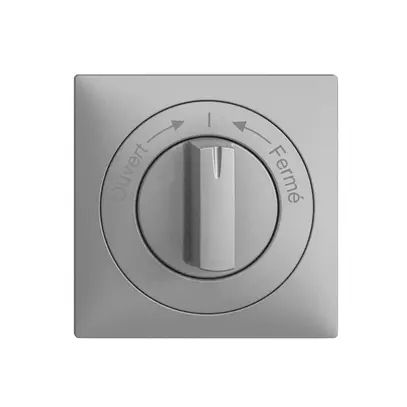 Kit frontale EDIZIOdue Ouvert->I<-Fermé silver 60×60mm per pulsante girevole 