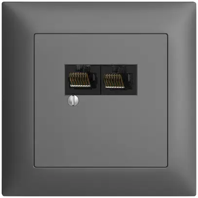 Scatola INC 2×RJ45/u 4P sep.grigio scuro EDIZIOdue R&M swissline 