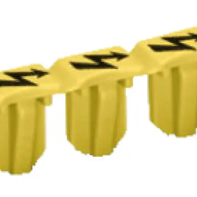 Warnabdeckung gelb, mit Blitz schwarz, für 5 Klemmen 