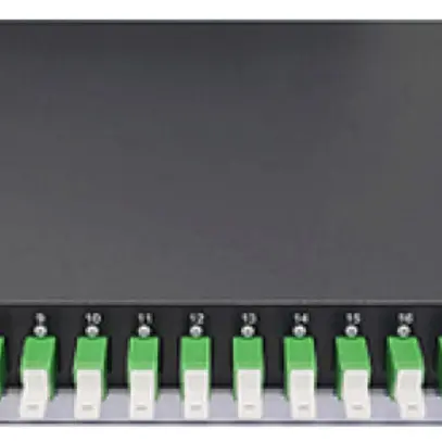 Coffret d'épissure 19" Dätwyler OV-CH 24×LSH/APC vert OS2 décalé 1UH noir 