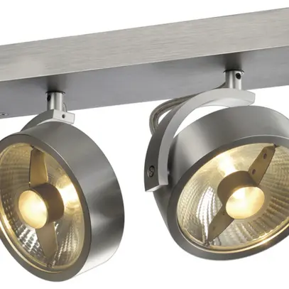 Plafonnier SLV KALU QPAR, 2×GU10 75W IP20 alu brossé 