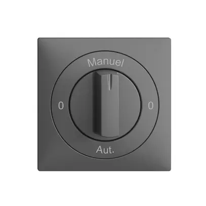 Kit front. 0-Auto-0-Main EDIZIOdue grigio scuro 60×60mm per interr.rot 
