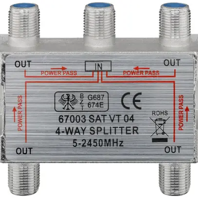 Distributore F TELA 4 volte, attenuazione della distribuzione 8.5…11.0 dB 