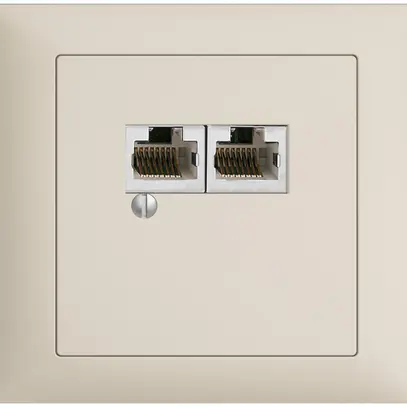 Scatola INS 2×RJ45/s 8P par. EDIZIOdue R&M swissline crema 