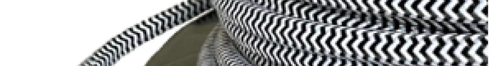 Câble textile Elektrogros 3×0.75mm² blanc/noir rouleau à 50m 