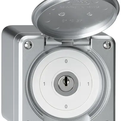 Interrupteur à clé AP robusto IP55 avec clapet S0/2P aluminium 
