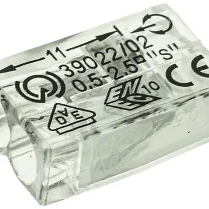 Morsetto di connessione Woertz 2P 0.5…2.5mm² bianco trasparente 