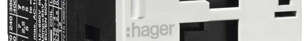Contacteur de puissance Hager 3P+1 fermeur 7A à AC-3 tension de bobine 230VAC 