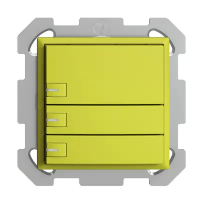 Poussoir KNX RGB ENC EDUE, 250mW, a.LED RGB, 3×poussoir, comm.1×touche, lem 