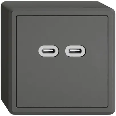 Prise de charge USB AP EDIZIO.liv SNAPFIX® 230VAC 18W 2×USB C grf 