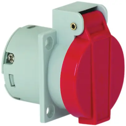Prise INC Bals Typ15 5P 10A 400V rouge IP54 nickelé Quick C. 