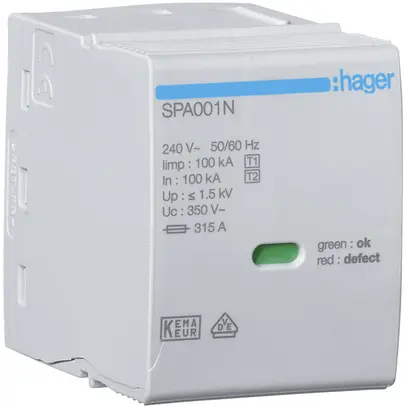 Module enfichable Hager SPA 240V 100kA 1.5kV 2UM 