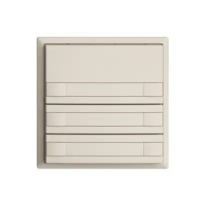 Pulsante KNX RGB EDUE, 250mW, s.LED, c.carta, 3×pulsante, com.2×tasti, crema 